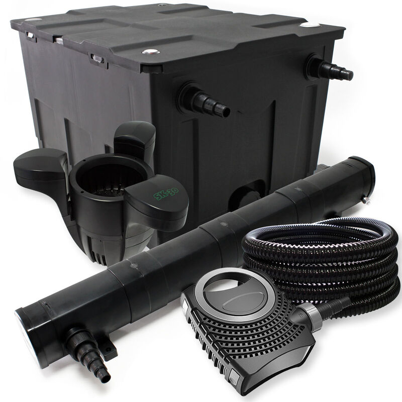Sunsun - Kit de filtration avec Bio Filtre 60000l, 72W uv Stérilisateur, Pompe de bassin, Skimmer et Tuyau