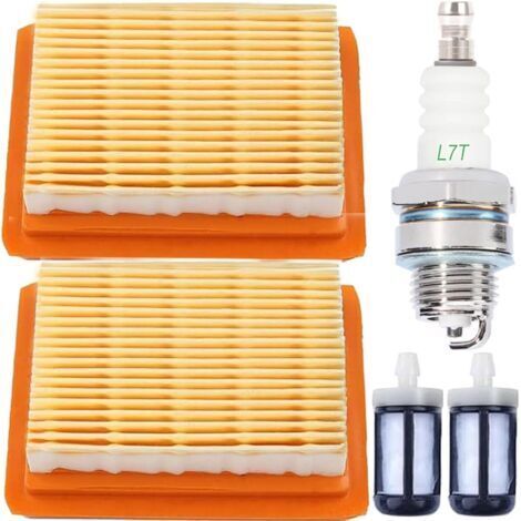 Kit de Filtre à air débroussailleuse pour Stihl FS120 FS200 FS250 FS300 FS350 FS400 FS450 FS480 BT120C BT121 BT130 HT250 KM130 avec Filtre à Carburant, Bougie d'allumage, pièce de Rechange