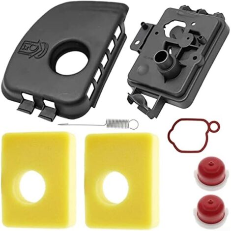 Kit de filtre à air pour moteurs de tondeuse à gazon B&S 300E 450E 500E 08P602 09P602 - Comprend une base de filtre à air, un couvercle de filtre à air, des filtres à air en mousse, un ressort