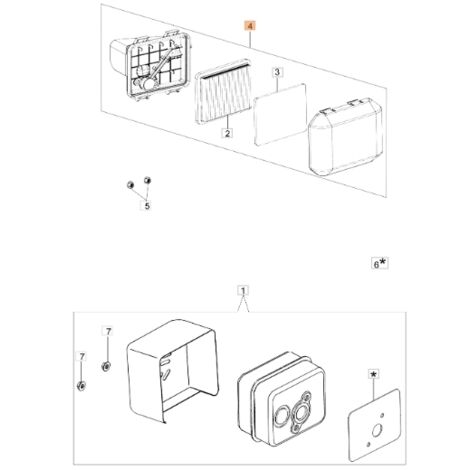 Kit de filtre à air pour tondeuse à gazon modèles G44PK ORIGINAL EMAK L66150717