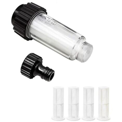 Kit de filtres à eau 3/4" avec 4 cartouches et raccord rapide pour nettoyeur haute pression, pompe de jardin et arrosage