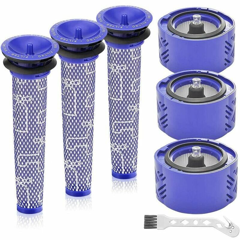 Euritecsa - Kit de filtres de Rechange pour Dyson V6 Absolute aspirateurs-balais sans Fil, remplacer 966741-01, 965661-01, Paquet de 7 (3 filtres