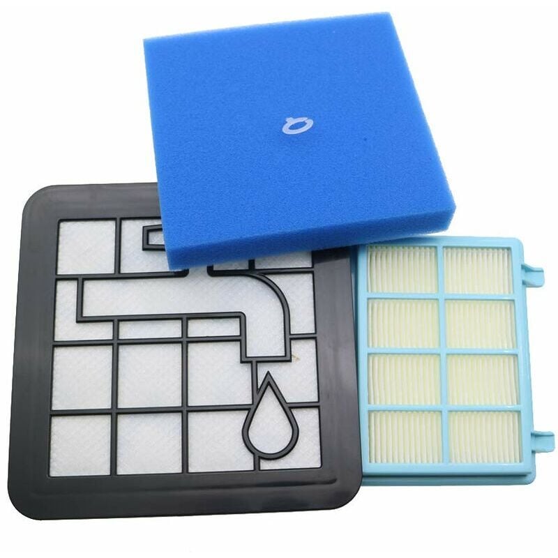 Kit de Filtres lavables en mousse pour aspirateur Philips Power Pro Compact - FC9331/09, FC9332/09, FC8010/01, FC8010