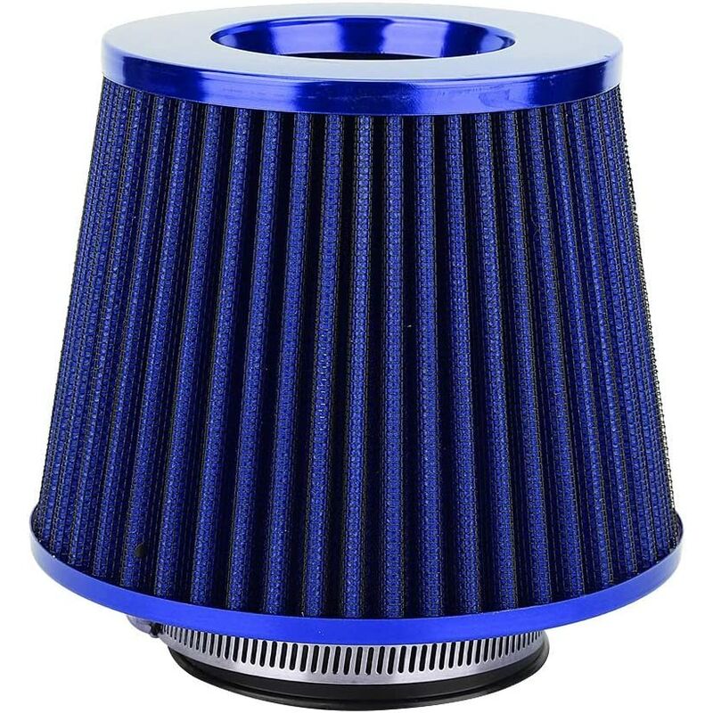 

Kit de filtro de aire para automóvil Hon-eycomb 76 mm Estructura Cabeza de hongo de múltiples diámetros Alto flujo Baja resistencia Universal (Azul)