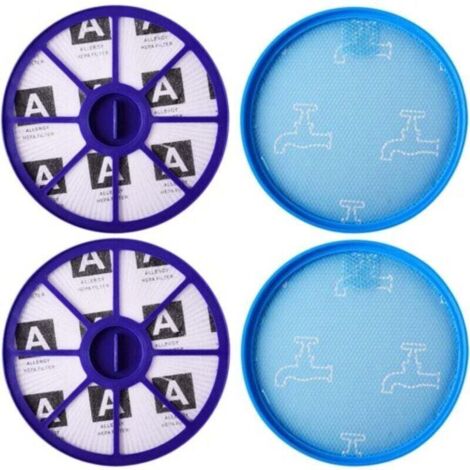 Kit de filtros HEPA delanteros y traseros para aspiradoras Dyson DC19, DC20 y DC21. Repuestos para filtros de motor superior e inferior (antes y después) - 2 unidades