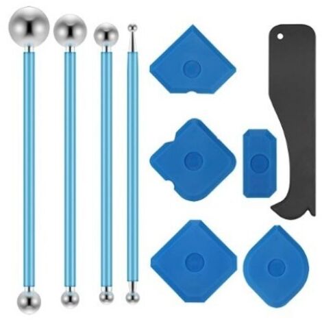 Kit de finition pour joints silicone 10 pièces, outils multi-formes + boules de lissage