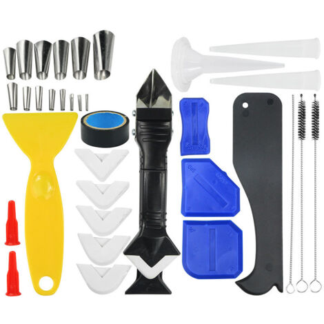 Kit de finition pour joints silicone 35 pièces, outils multi-fonctions en boîte