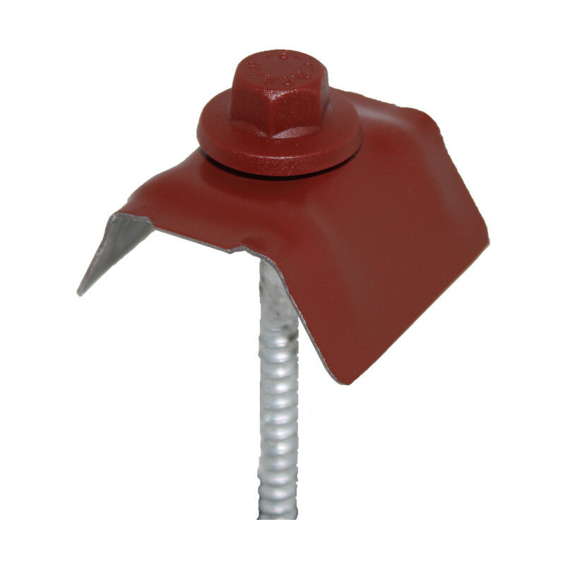 Kit de 50 fixations pour bac acier 1045 (vis l 100 x diam 6 mm) - Coloris - Rouge 8012