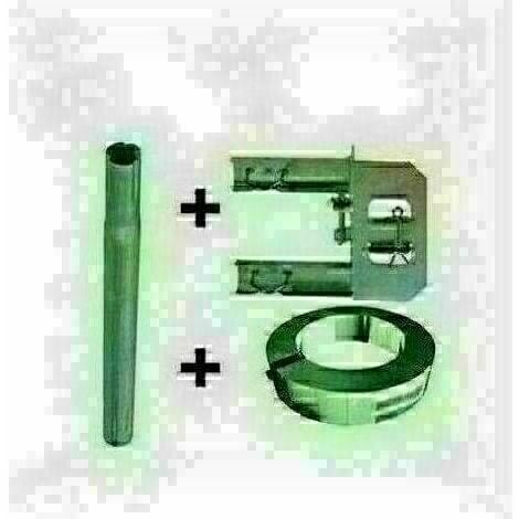 Kit de fixation cerclage cheminée pour antenne et parabole – Mât 1,5m – Feuillard galvanisé 5m – Solution durable pour installations extérieures – Hdme