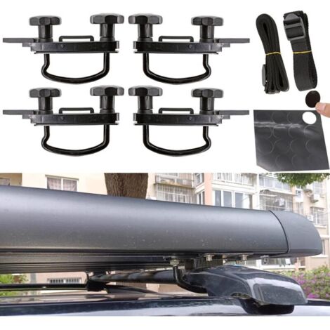Kit de fixation coffre de toit universelle – Compatible avec la plupart des voitures – Installation facile – Matériau métal et plastique durable