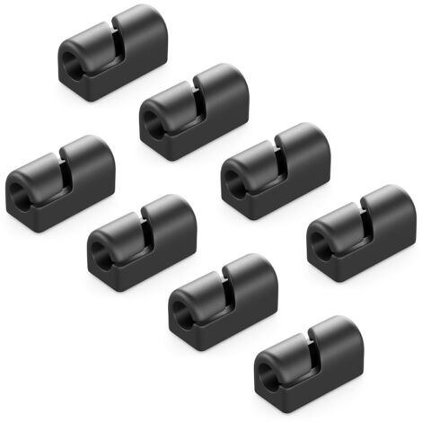 Kit de fixation de câbles noirs avec clips auto-adhésifs, pour la gestion et le guidage des câbles. Support de câbles pour prises domestiques.-AquaForge
