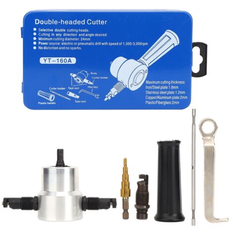 Kit de fixation de perceuse à scie cloche, grignoteuse de tôle à Double tête 6 pièces