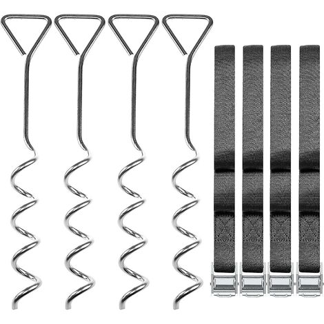 BLOSTM Kit d'ancrage de Trampoline 8 pièces – Piquets de Trampoline  Robustes avec Sangles d'arrimage résistantes aux déchirures, kit d'ancrage  de balançoire, kit d'ancrage de Trampoline : : Sports et Loisirs