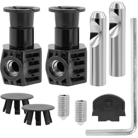 Kit de fixation de WC universel - Noir - Kit de fixation murale pour toilettes murales avec clé à molette, pour toilettes murales