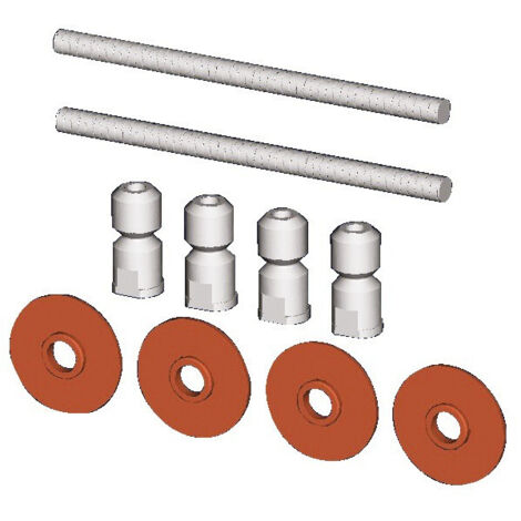 Kit de fixation double T2 VACHETTE pour poignée tubulaire PG 3000 Porte 60 Argent