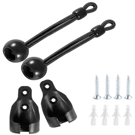 Kit de fixation élastique pour pare-soleil et stores enrouleurs extérieurs/intérieurs (noir)