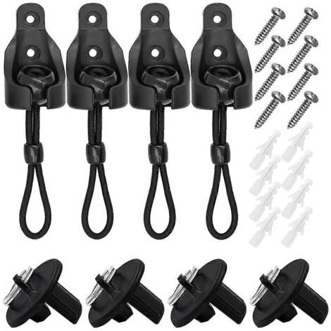 Kit de fixation élastique pour store enrouleur et embouts de fixation (lot de 4)