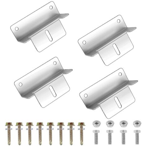 Kit de fixation en forme de Z pour panneaux solaires, idéal pour camping-cars, bateaux et murs - Comprend 4 pinces avec écrous et vis