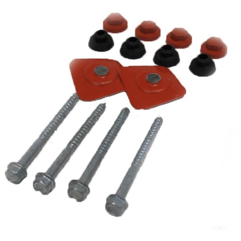 Kit de 50 fixations et étanchéité tuile pvc - Coloris - Orange