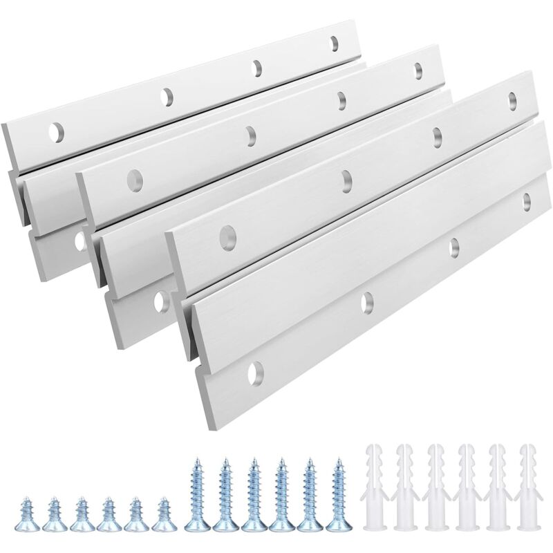 Kit de fixation murale à crochets en Z en aluminium pour tableaux, miroirs, panneaux, œuvres d'art, armoires et tableaux blancs (15 cm - 3 Pcs)
