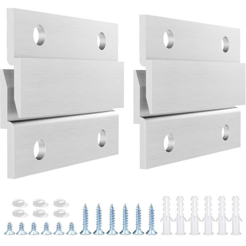 Kit de fixation murale à crochets en Z en aluminium pour tableaux, miroirs, panneaux, œuvres d'art, armoires et tableaux blancs (5,1 cm - 1 paires)