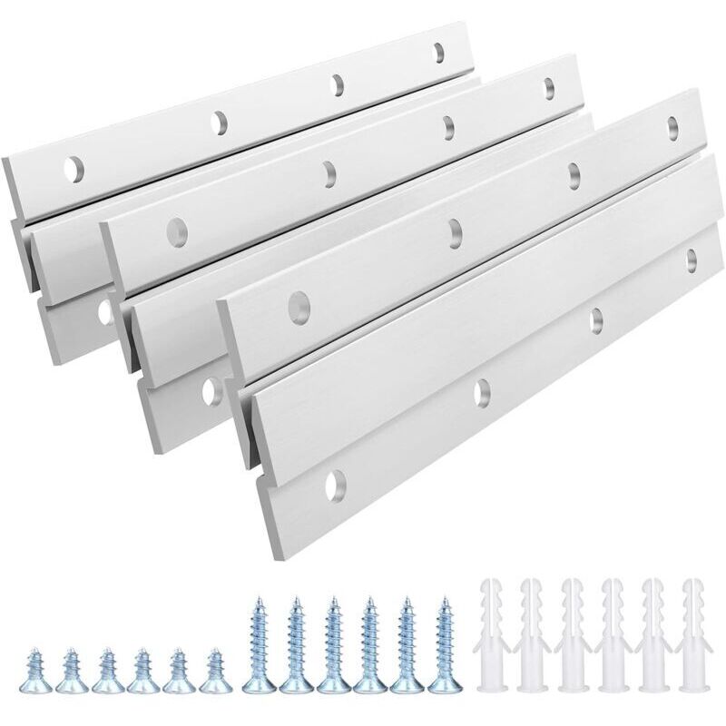 Kit de fixation murale à crochets en Z en aluminium pour tableaux, miroirs, panneaux, œuvres d'art, armoires et tableaux blancs (15 cm - 3 Pcs)