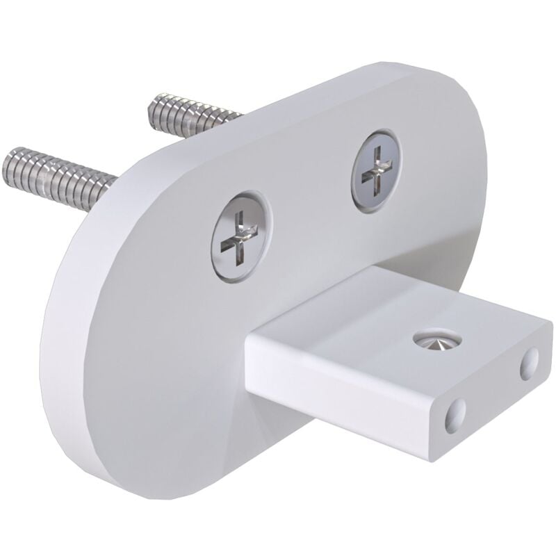 Kit de fixation murale gris mat pour garde-corps en aluminium : pour main courante et 5 barreaux