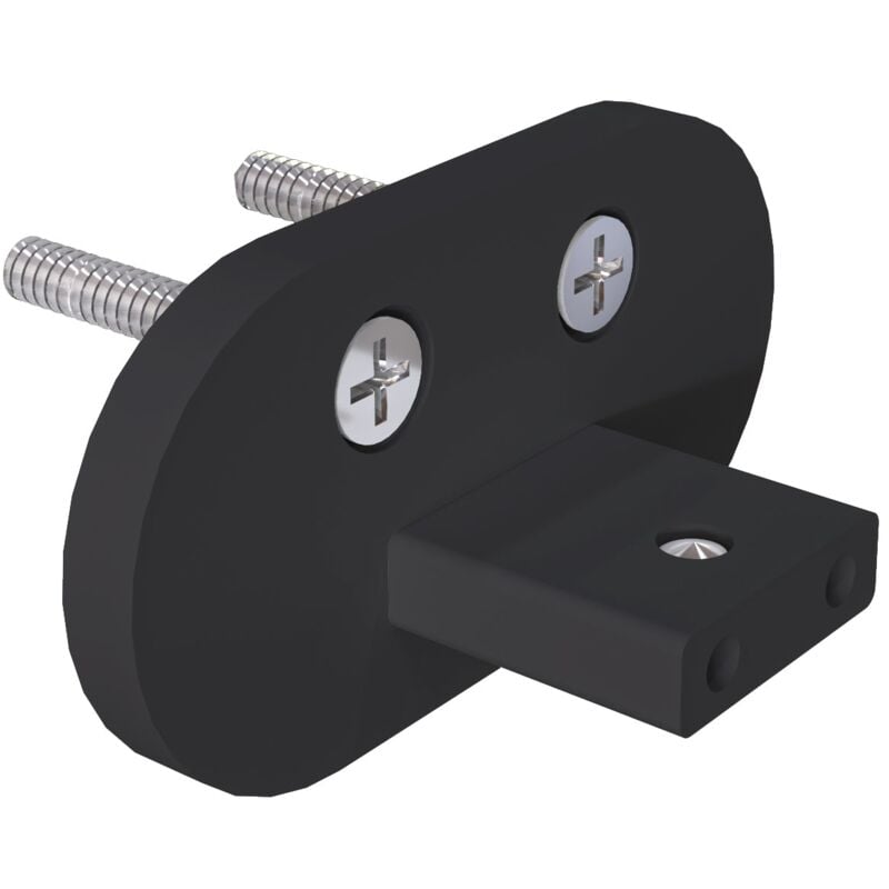 Kit de fixation murale noir mat pour garde-corps en aluminium : pour main courante et 5 barreaux