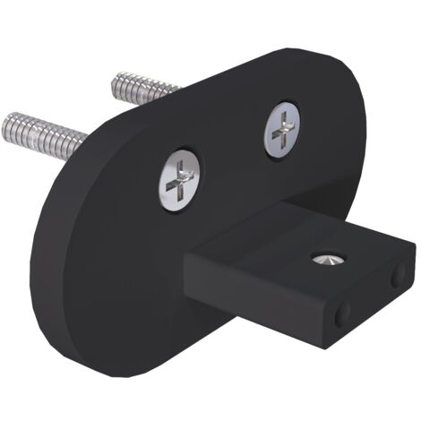 Kit de fixation murale noir mat pour garde-corps en aluminium : pour main courante et 5 barreaux