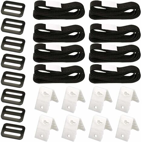 Kit de fixation pour bâche solaire de piscine, 8 Sangles de bâche solaire, kit avec sangles universelles à bobine pour fixation de bâche solaire, pour piscine enterrée