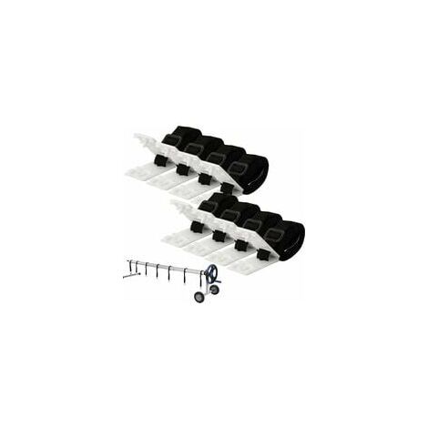 Kit de Fixation pour bache Solaire de Piscine, kit de Sangles de Couverture Solaire pour Piscine Universelle enterrée Comprenant 8 Sangles en Nylon,8 plaques de Cordon,8 Boucles