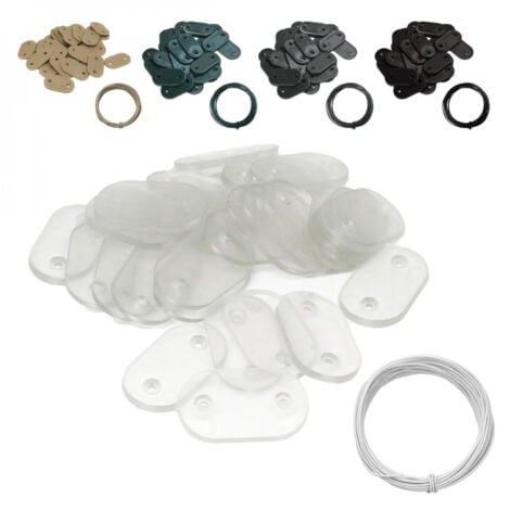 Kit de fixation pour brise vue, canisse anti-UV - Transparent - Linxor
