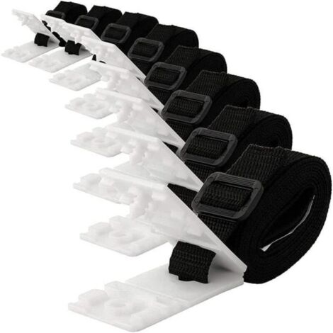 Kit de fixation pour enrouleur de bache solaire pour piscine - NC - 8 sangles[25] - Noir