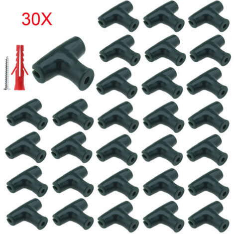Kit de fixation pour grillage – 30 clips en T et vis à tôle – Résistant à la corrosion – Pour fils 2-3 mm – Installation facile - 30pcs