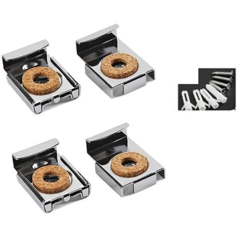 Kit de fixation pour miroir sans cadre avec 4 supports muraux argentés - Comprend des goupilles et des vis pour suspendre et fixer les miroirs en verre