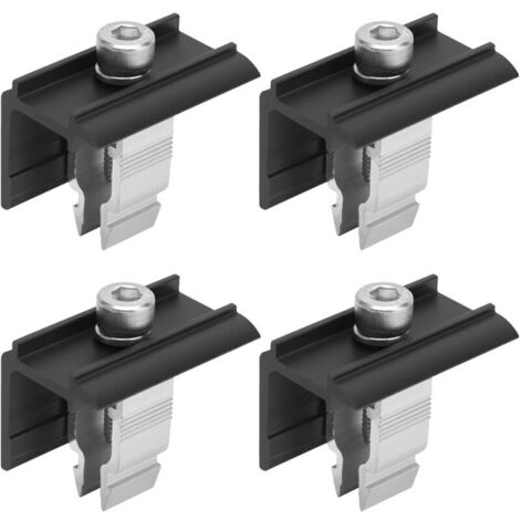 Kit de Fixation pour Panneau Solaire 4 pièces en Alliage d'Aluminium - Design Rapide et Sans Vis - Support Solide pour Toit, Camping, Voiture, Bateau - Résistant à la Corrosion et Installation Facile