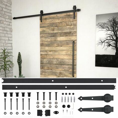 Kit de Matériel Porte Coulissante Acier Noir Grange Bureau Multi-taille vidaXL