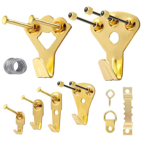 Kit de fixation pour tableaux (240 pièces) : crochets, fixations pour cadres, outils pour œuvres d'art, photos, miroirs, décoration murale, crochets avec clous et accessoires.-AquaForge