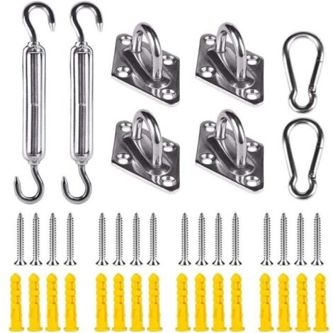 Kit de fixation pour voile d'ombrage pour l'installation de voiles carrées et rectangulaires sur patio, pelouse et [228].