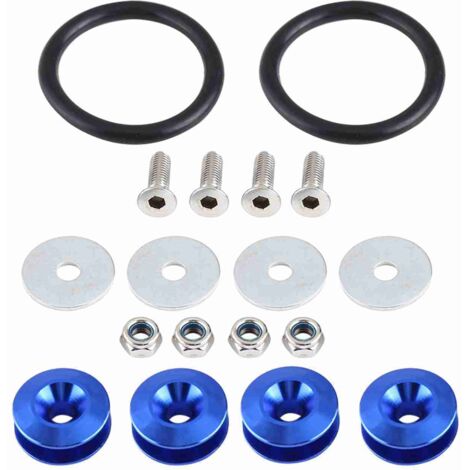 Kit de fixation rapide bumper/trunk avec vis et rondelles aluminium - Ensemble de 4 pièces bleu/gris/pur/gold/argent/rouge/vert/jaune/black (2.5x0.8x1cm)