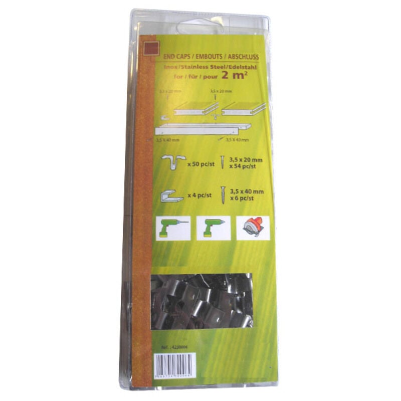 Mccover - Kit de fixation terrasse bois composite - Coloris - Inox