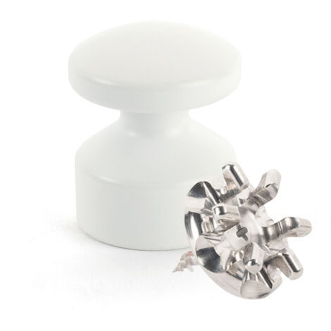 Kit de Fixation : Vis placo Longueur 16 mm Alu + Petite Patère convexe Blanc - L'Attachante