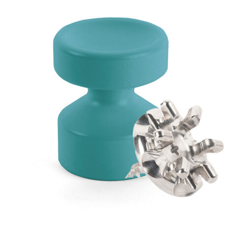 Kit de Fixation : Vis placo Longueur 20 mm Alu + Petite Patère concave Bleu canard - L'Attachante