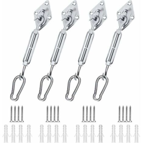 Kit de Fixation Voile d'ombrage, Kit de Fixation pour Voile de Jardin pour Voile D'ombrage en Acier Inoxydable 304 pour Triangle Carré Rectangle et Triangulaires (44 pièces)（M8）
