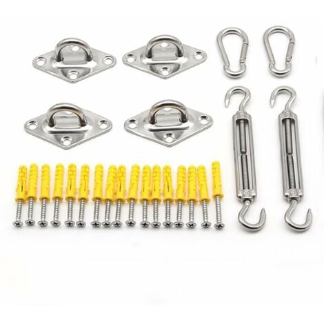 Kit de fixation Voile d'ombrage - SL.GT,Acier inoxydable 304 Kit Accessoires de fixation de Matèriel pour Voile d'ombrage