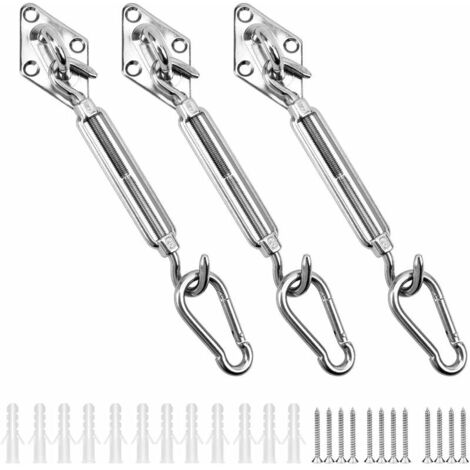 Kit de Fixation Voile d\'ombrage Triangulaire Acier Inoxydable 304 Kit Accessoires de Fixation pour Toile d\'ombrage, Kit de Montage pour Voile Solaire d\'ombrage