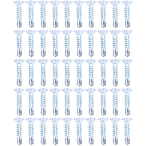 Kit de fixations en acier au carbone, vis autoperceuses croisées 4.2x19mm, 50 pièces, Kit de fixation pour réparation à tête plate