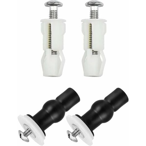 Kit de fixations pour abattant WC – 4 pièces en acier inoxydable 304 et nylon – Installation rapide pour sièges standard 14-18mm