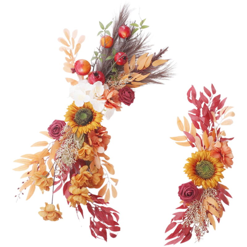 Feiyue - Kit de fleurs artificielles pour arche de mariage, décoration d'intérieur, feuilles, herbe de la pampa, guirlande florale, linteau