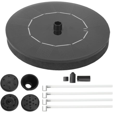 Kit de fontaine solaire avec 7 buses pour bain d'oiseaux et jardin, pompe à eau et accessoires de pulvérisation.